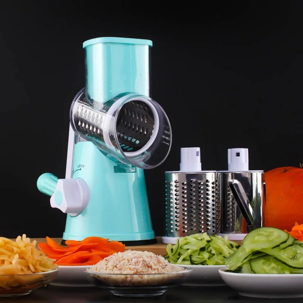 Kitchen Gadgets Smart - 3-in-1 Rotary Food Slicer Chopper Cheese