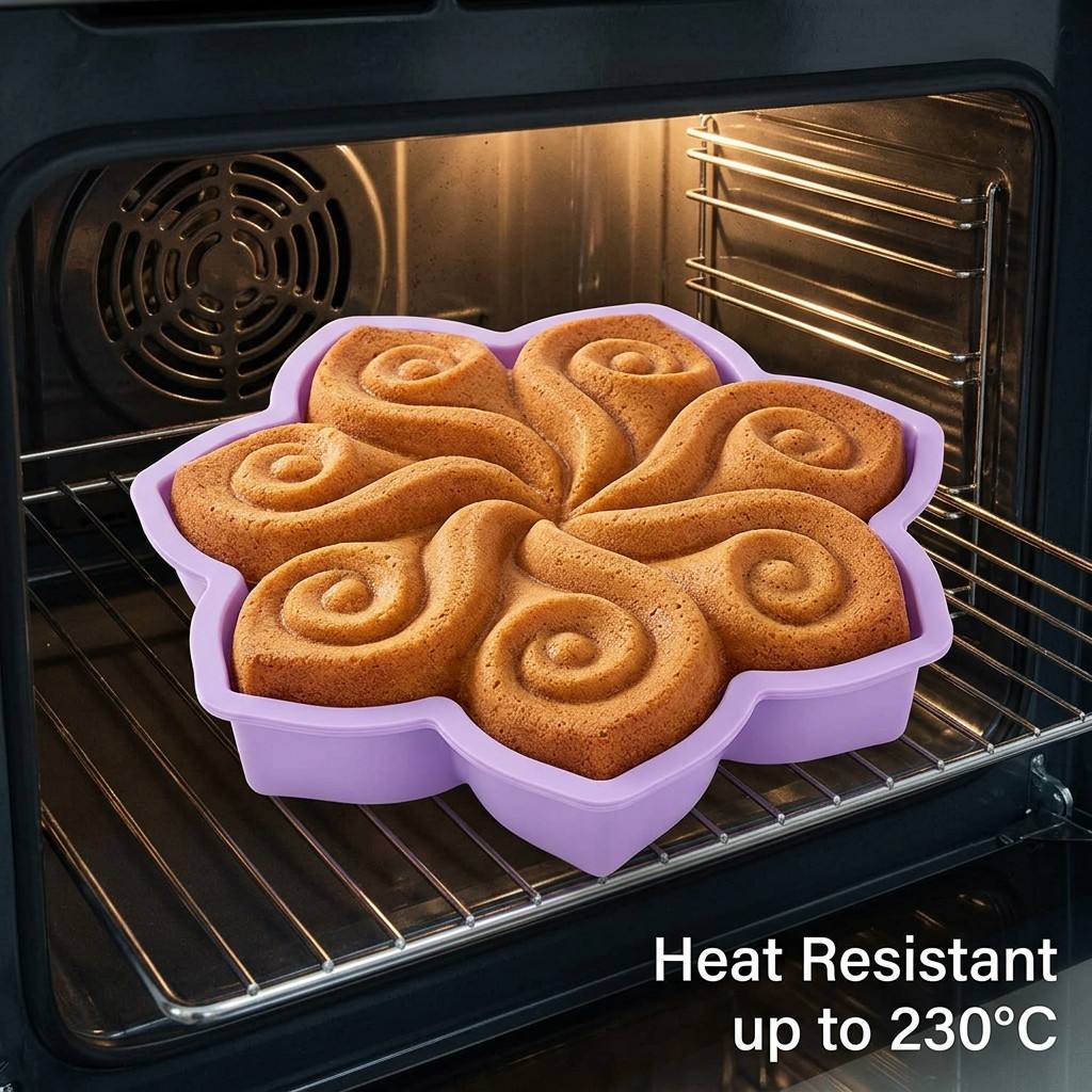 Kitchen Gadgets Ninja - Large Flower Silicone Cake Mold Spiral