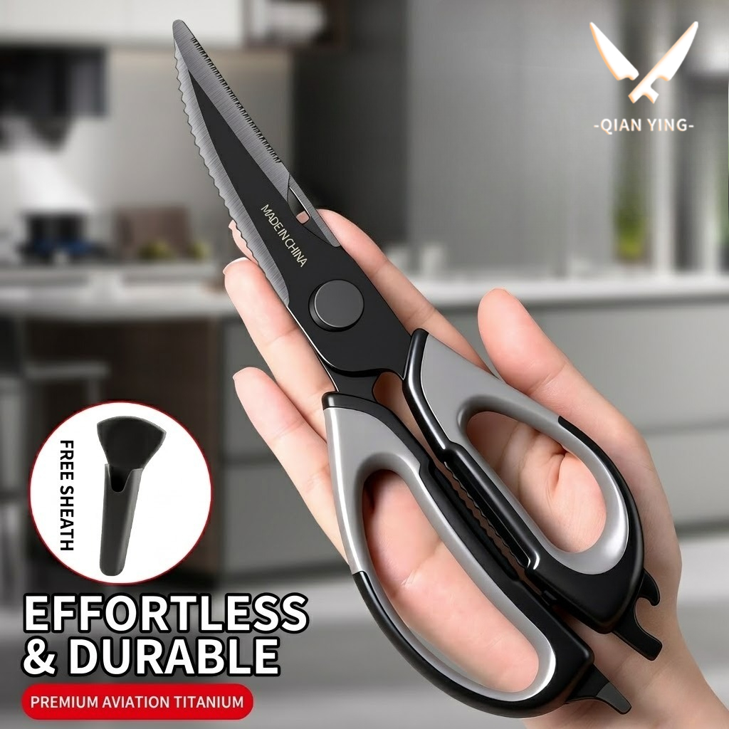 Kitchen Gadgets Ninja - Kitchen scissors Titanium Chicken bone scissors