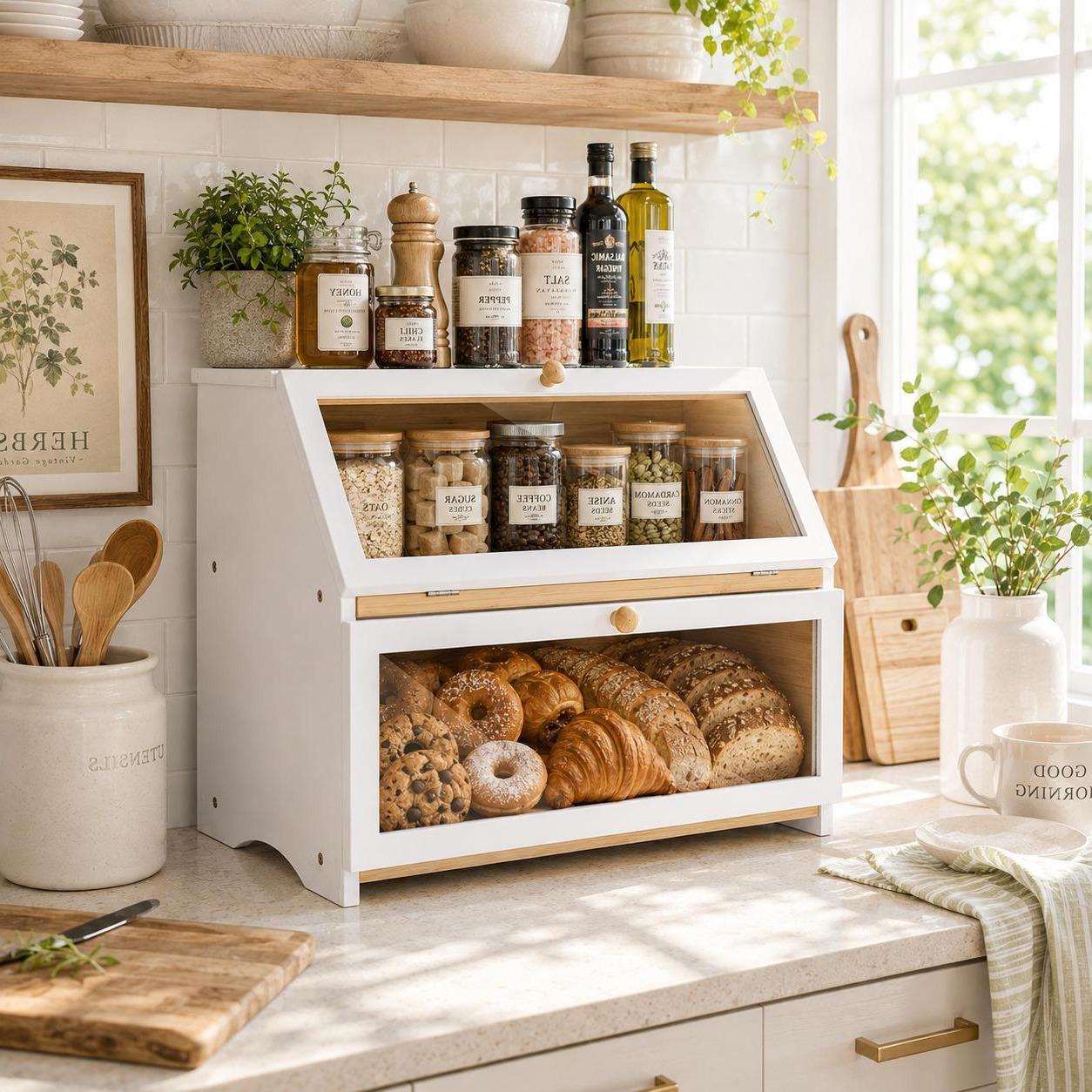 HOMEKOKO Double Layer Bread Bo - đánh giá và giá Kitchen Gadgets Storage
