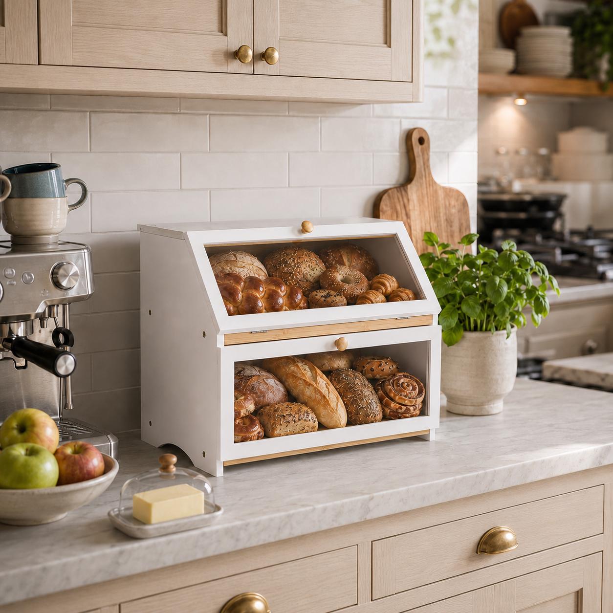HOMEKOKO Double Layer Bread Bo - đánh giá và giá Kitchen Gadgets Storage