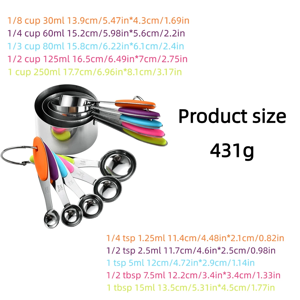 5/10Pcs Stainless Steel Measur - đánh giá và giá Kitchen Gadgets You Need