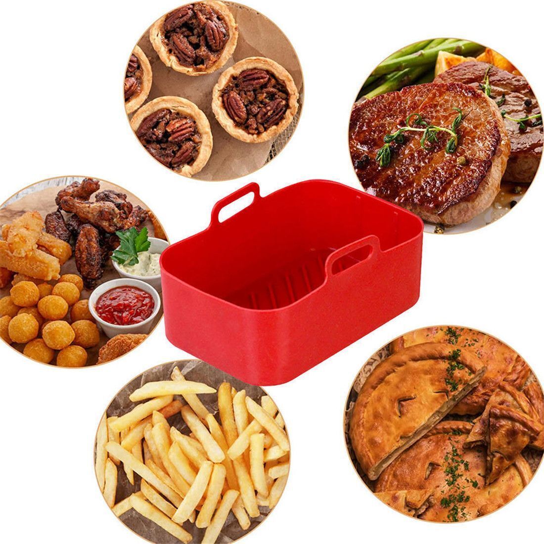 AirFryer Accessories Air Fryer - đánh giá và giá Silicone Steamer Basket