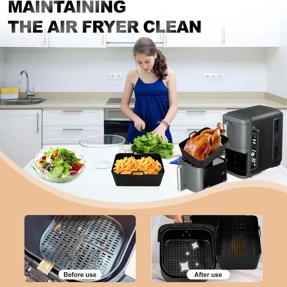 2Pcs Air Fryer Silicone Liners - đánh giá và giá Silicone Steamer Basket