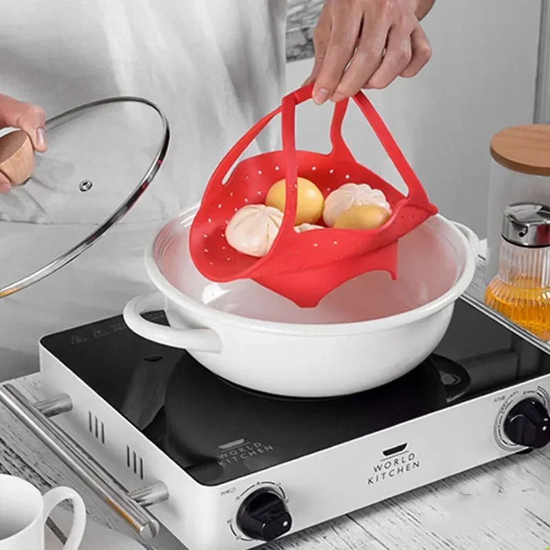 Steamer Basket with Silicone E - đánh giá và giá Silicone Steamer Basket