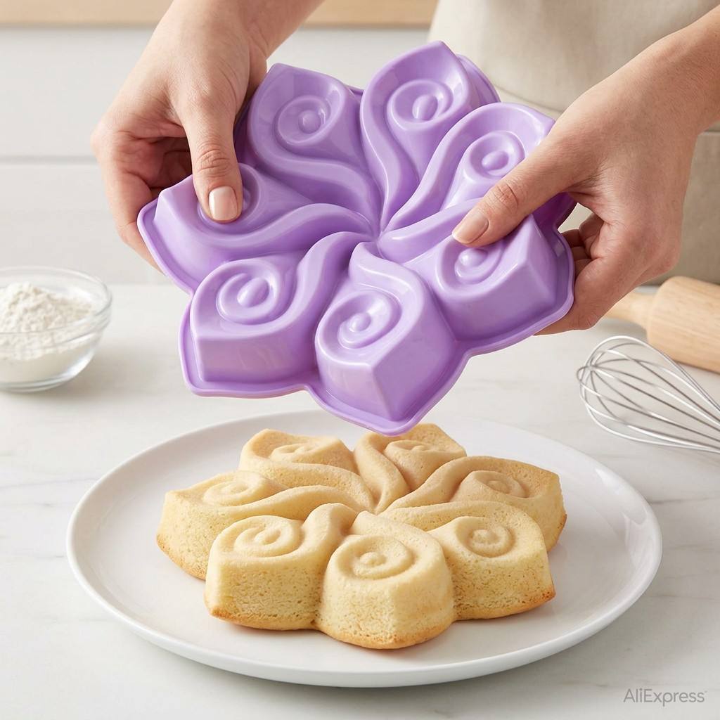 Large Flower Silicone Cake Mol - đánh giá và giá Kitchen Gadgets Ninja