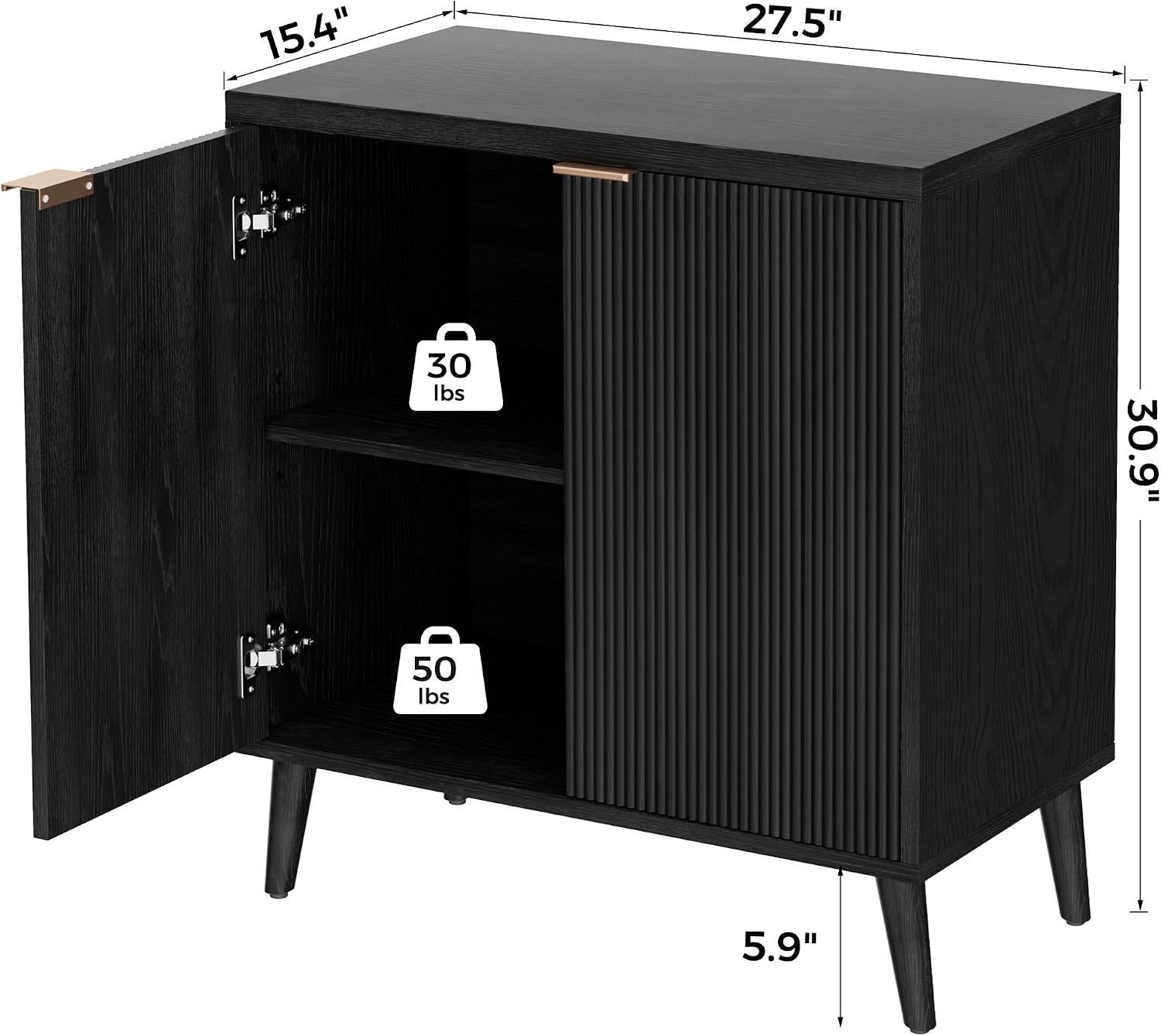 Fluted Buffet Cabinet With Sto - đánh giá và giá Kitchen Gadgets Storage