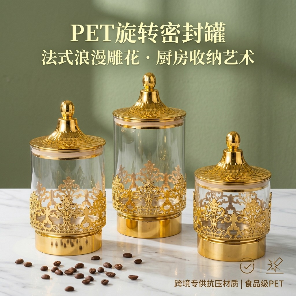 European Transparent Gold-plat - đánh giá và giá Kitchen Gadgets Storage