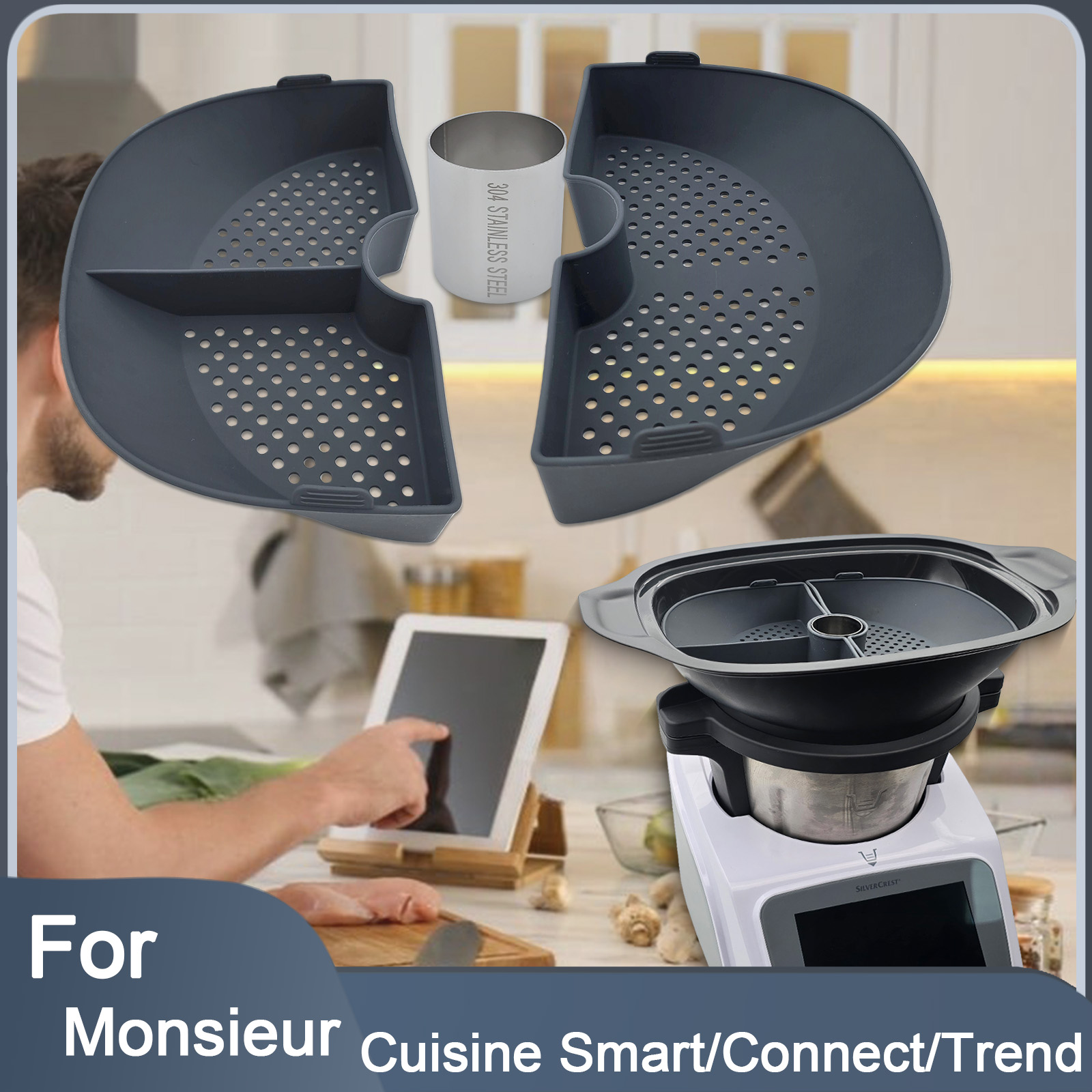 Silicone Steamer Basket Divide - đánh giá và giá Silicone Steamer Basket