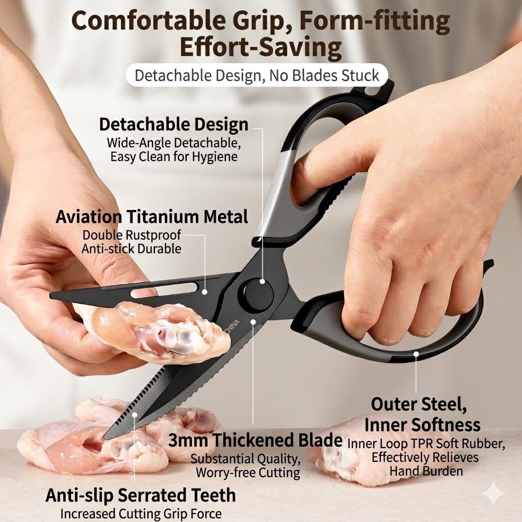 Kitchen scissors Titanium Chic - đánh giá và giá Kitchen Gadgets Ninja