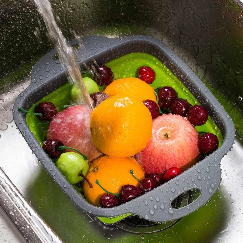 NEW Foldable Vegetable Washing - đánh giá và giá Silicone Steamer Basket