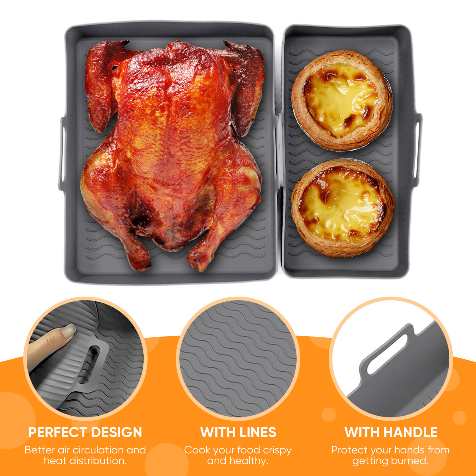 2pcs Set Silicone Air Fryer Ma - đánh giá và giá Silicone Steamer Basket